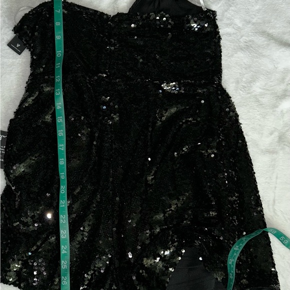 Lulu's Black Sequin Wrap Jumpsuit - Picture 6 of 14